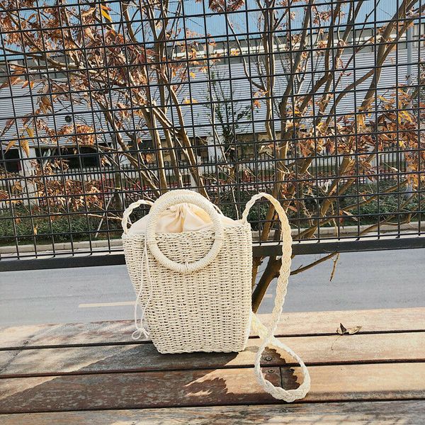

bohemian hand-woven shoulder bag round retro rattan straw bag fashion casual large capacity beach