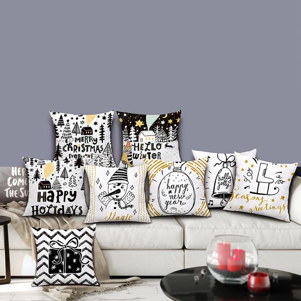 

christmas decoration for home decoration cushion cover happy new year 2020 santa claus snowman navidad xmas gift 2019