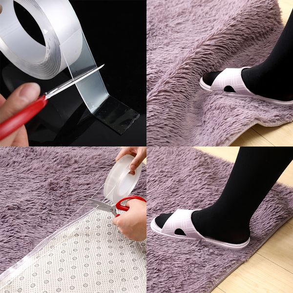 

2pcs reusable traceless removable transparent double sided adhesive tape