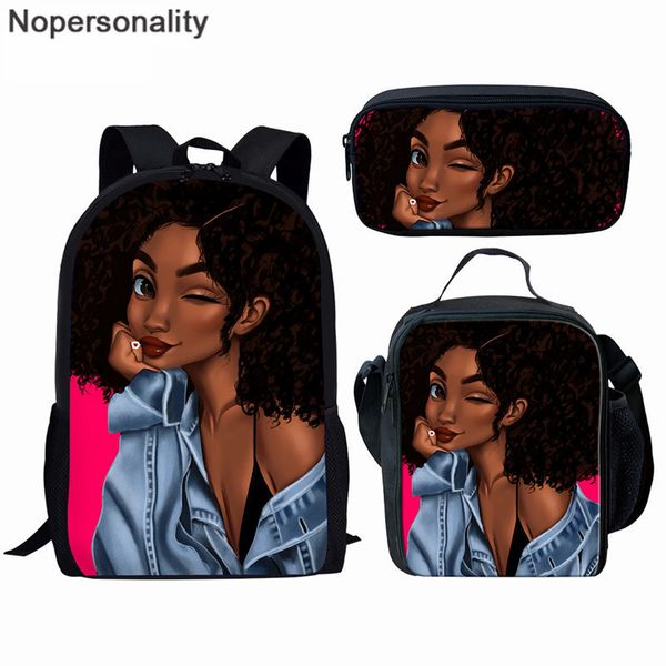 

nopersonality school bag girls african backpack 3d art african girl prints schoolbags for kids primary student book bag satchel