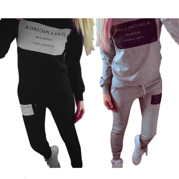 

women two piece set female tracksuit fleece hoodies pants ladies long sleeve outfit femme sporting suits, White