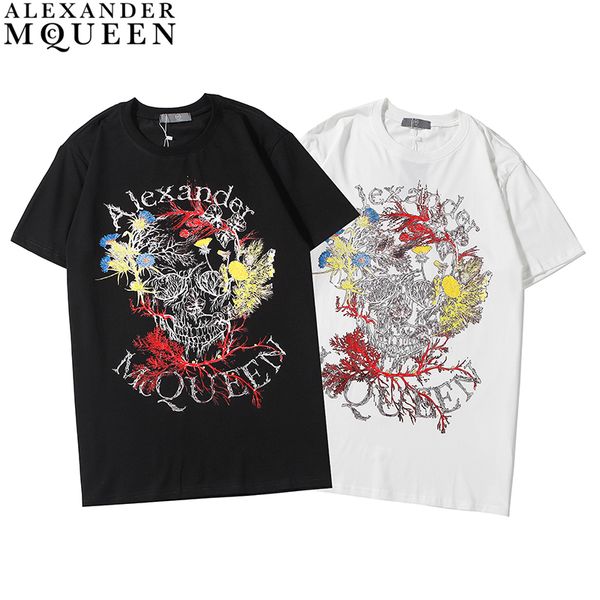 

2020 alexander mcqueen designer s spring summer men women t-shirt 100% cotton t-shirt men women shirt printed shirt 002, White;black