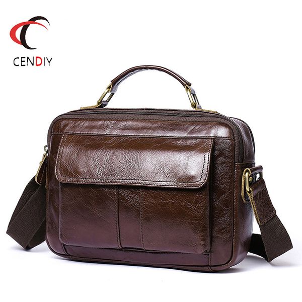 

handbag men 100% genuine leather shoulder bag cowhide natural leather men messenger bags crossbody for briefcase bags