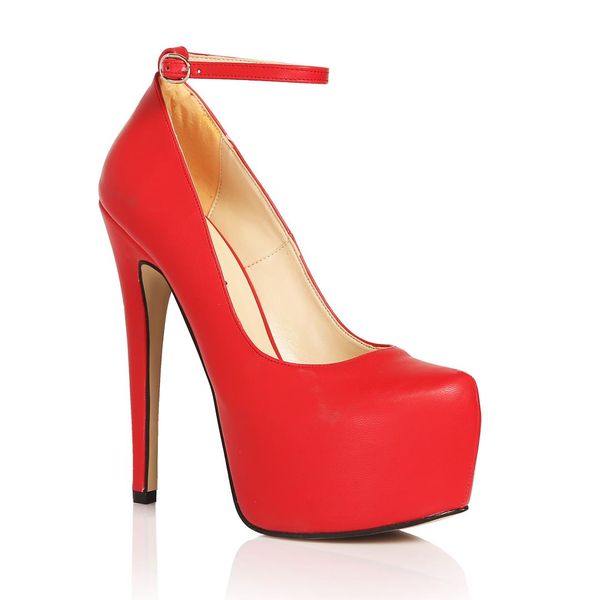

mst-030 red leather 14 cm high heels women's prom wedding party lady platform bridal shoes party pumps 35-40, Black