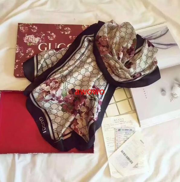 

chic luxury fashion 100% silk scarf women girl sun-resistant beach shawl scarves delicate brand new beautiflu headband scarf, Blue;gray