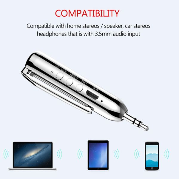 

3.5mm universal bluetooth 4.0 receiver mini wireless music audio receiver adapter rechargeable hands-car kit aux with mic