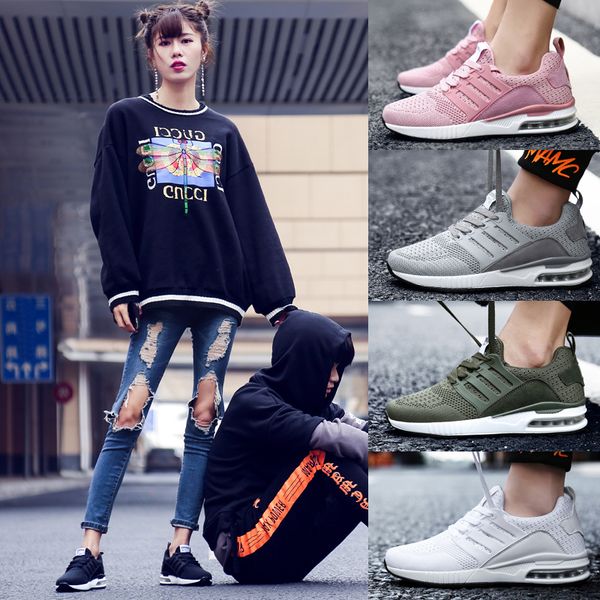 

2019 classic men women shoes flyweather comfortable breathable mesh fashion male shoes sneakers plus size 35-47, Black