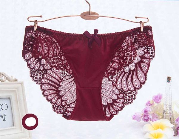 Briefes de renda transparentes de baixa cintura calcinha de calcinha bowknot boxotas de lingerie de roupa íntima