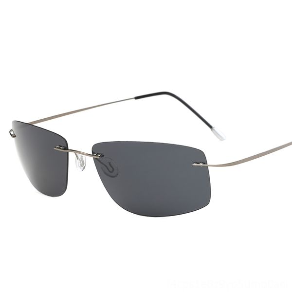 

titanium polarized sunglasses square rimless polaroid brand designer gafas men square sun glasses sunglasses for men women, White;black