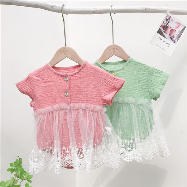 

2020 baby girls patchwork romper summer fashion baby's jumpsuit 6-24 month, Blue