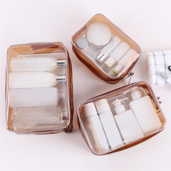 

3pcs cosmetic bag large capacity splash-proof clear makeup bag travel toiletry transparent beauty