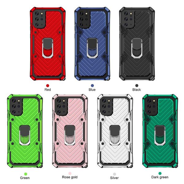 

samsung galaxy s20 plus case 2 in 1 pc+tpu anti-fall shock-proof mobile cover with metal bracket 360Â° finger ring holder galaxy s20 case