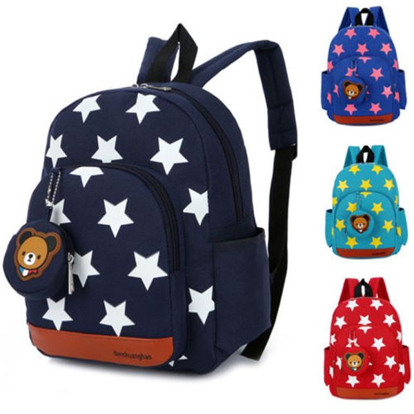 

star pattern nylon children backpack kids lunch kindergarten school bags backpack baby boys girls nursery toddler cute rucksack