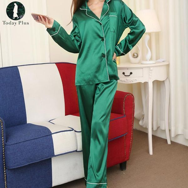 

women pajama sets casual loose silk pajamas loungewear pajama pyjamas set silk nightwear sleepwear long sleeve two-piece suit, Blue;gray