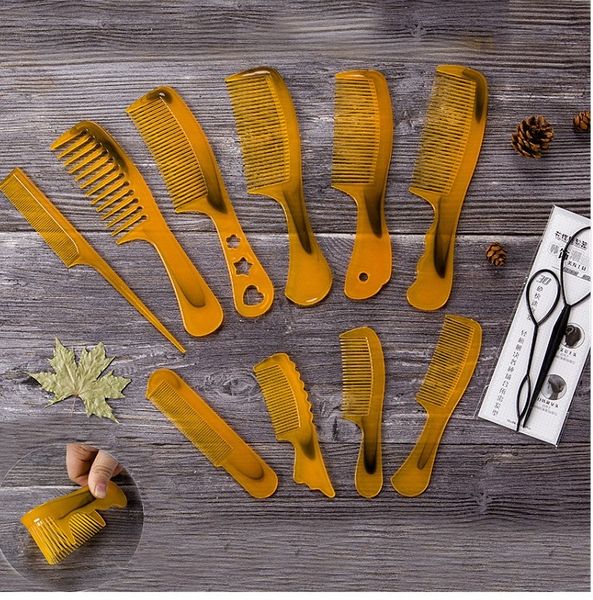 

womens 10pcs/lot salon professional beauty tools pointed tail comb plastic hostel anti-static travel comb straight hair brush salon