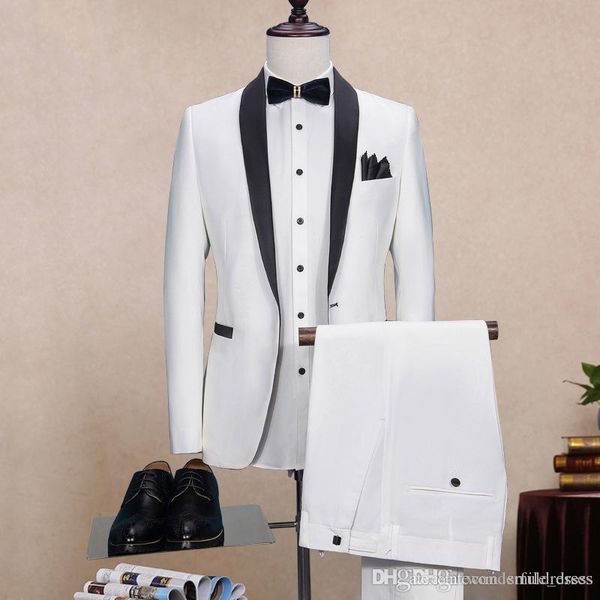 

Custom Made Groom Tuxedos Slim Fit 2017 Groomsmen Best Man Prom Suit 3 Piece Wedding Men Suits Bridegroom Fomal Wear (Jacket+Vest+Pants)