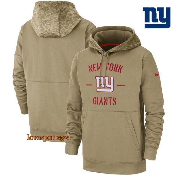 

2019 mens women youth new york giants nfl nike tan vintage sweatshirt salute to service sideline therma pullover hoodie, Blue;black