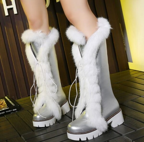 

style snow boots sheep fur women snow boots winter for women shoes chaussures femme stivaletti donna botines mujer feminina boot, Black