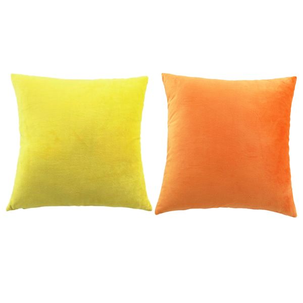 

2pcs solid soft velvet pillow cover sofa car decor cushion case 45x45cm