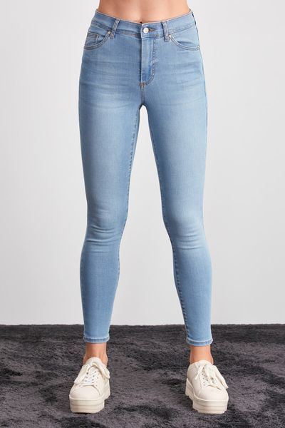 

trendyol high waist skinny jeans twoaw20je0452, Blue