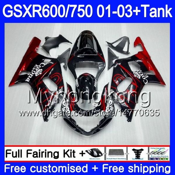 + Tanque Para SUZUKI GSXR750 GSXR 750 600 K1 GSXR600 encarnado Stock 01 02 03 294HM.13 GSX R600 R750 GSXR600 GSXR750 carenagens 2001 2002 2003