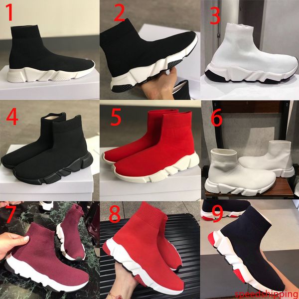 

new designer sock shoes speed trainer sneakers men women trainers stretch-knit mid sneakers trainer size 13