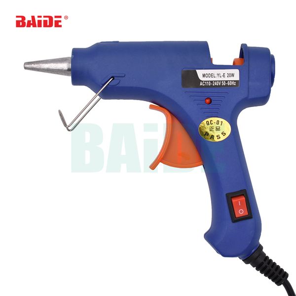 

20w eu us plug melt glue gun with 7mm glue stick industrial mini guns thermo electric heat temperature tool 20pcs/lot