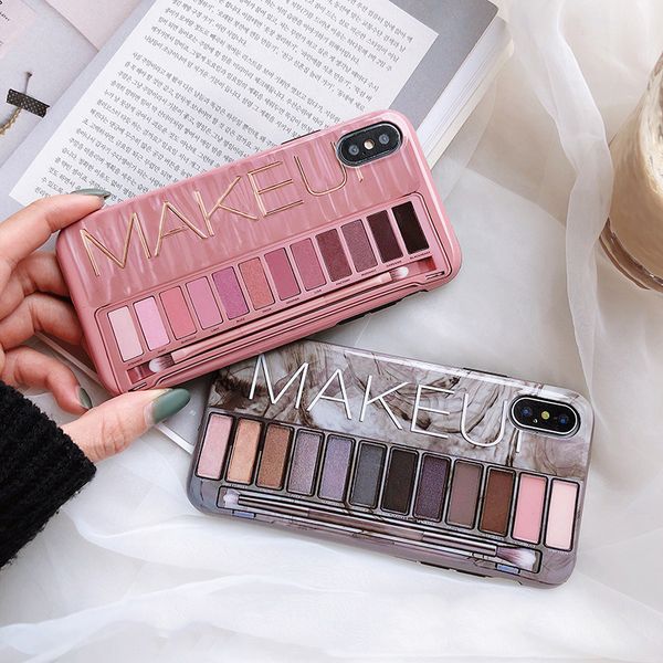 

makeup eyeshadow palette phone case for iphone 11 11pro xs max xr x xs 6 6s 7 8 plus glossy soft silicone protection back cover