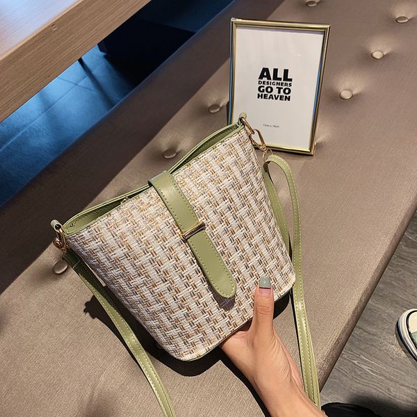 

новая женская сумка pack мода клетчатая цепь ведро одно плечо ремешками сумка ранец на 2019 год