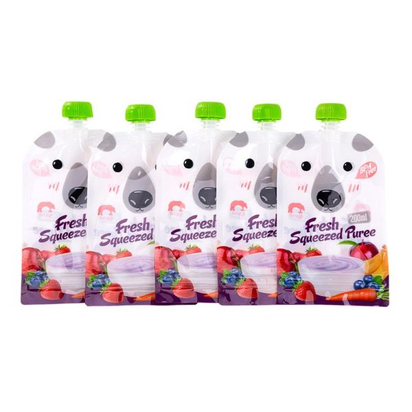

8pcs reusable resealable squeeze food pouch storage bag diy baby food mills 200ml 8pcs reusable jaimc