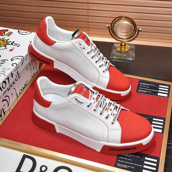 

new mens shoes calfskin portofino sneakers mens shoes luxury chaussures pour hommes fashion sneakers men shoes casual with origin box sale