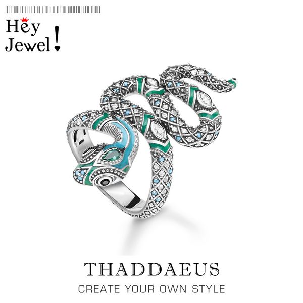 

open-end blue snake pave ring,thomas myth jungle bohemia fashion good jewerly for women,2020 new ts gift in 925 sterling silver, Golden;silver