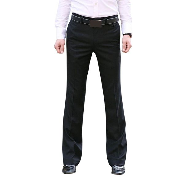 

2019 new men's flared west suit pants formal pants bell bottom pant black business suit pants size 28