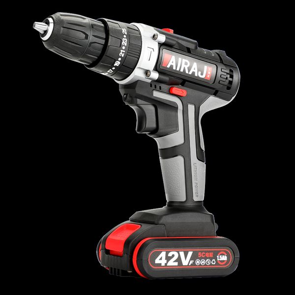 

airaj impact cordless hand electric drill 42v home multi-function electric screwdriver rechargeable lithium tool