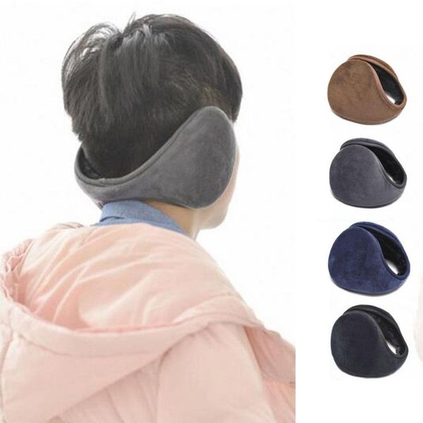 

new warm plush earmuffs autumn winter women men warmer ear flaps solid color fleece earflap male female thermal ear muffs, Blue;gray