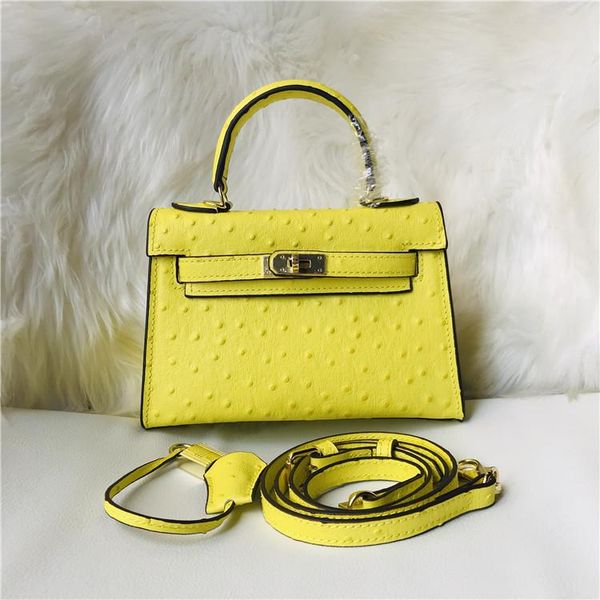 

elegant2019 ostrich bibasic kylie grain genuine leather woman package single shoulder span portable classic fund small bag