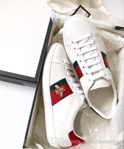 

mens ace sneaker designer luxury shoes casual shoes white women sneakers good embroidery bee cock tiger dog fruit on the side trainers, Black