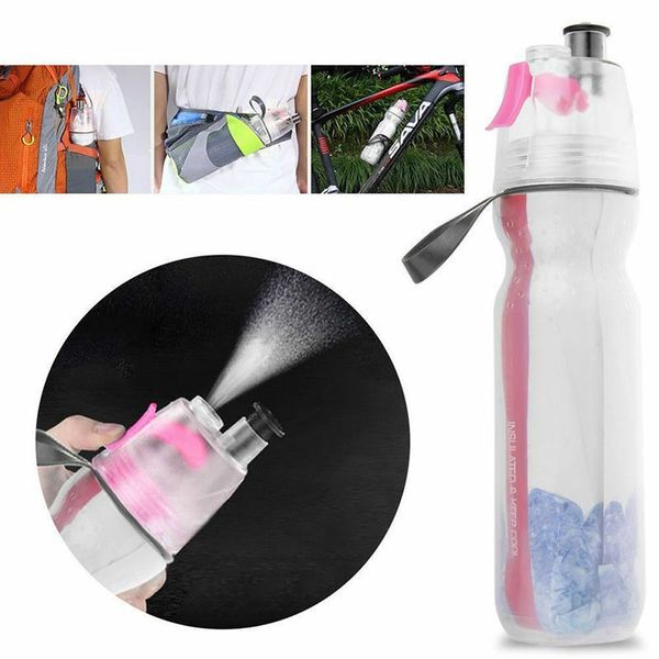 

500ml misting water bottle, insulated bottle with spray mist outdoor sport hydration&mist water bottle unique lock design