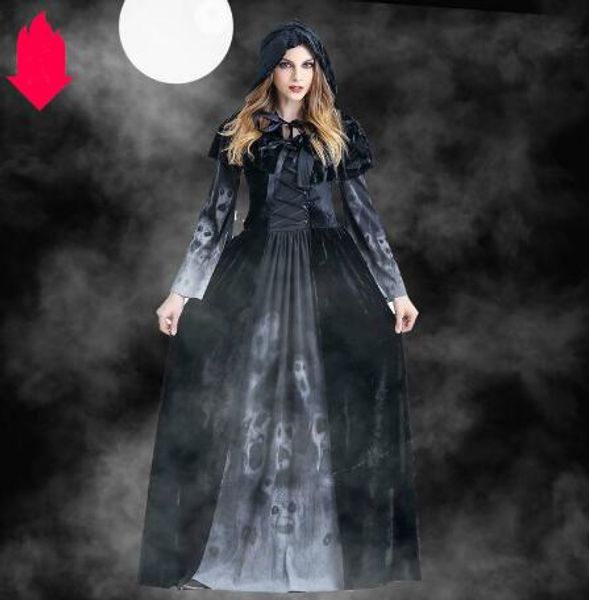 

мода хэллоуин костюмы horror ведьмы косплей одежда роскошная партия равномерное косплей платья оптом, Black;red