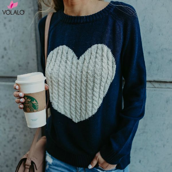 

2019 new women's wear fashion long sleeved knitted sweaters love patchwork sweaters pullover and jumpers o-neck spring autumn, White;black