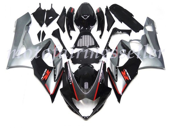 

new abs plastic fairings kit fit for suzuki gsxr1000 2005 2006 gsxr1000 05 06 injection mold black and silver gloss with red