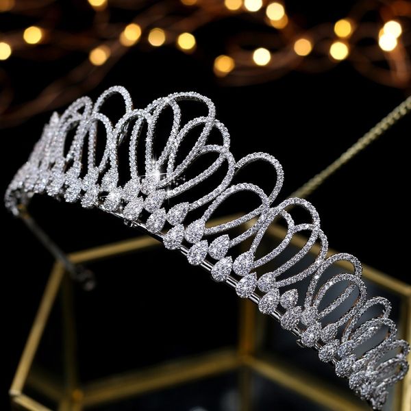 

asnora zircon crystals coroa de noiva bridal tiaras wedding crowns hair accessories tiara nupcial, Golden;white
