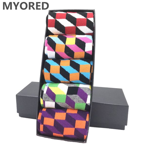

падение myored доставка красочный мода мужские носки хлопок смешные носки экипажа мужские повседневные де хомбре, Black