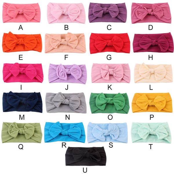 

infant headbands for baby girls newborn headwraps toddlers turban knotted head wrap bow hairbands kids hair accessories 21 colors, Silver