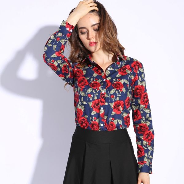 

womens blouses ladies long sleeve blouse women cotton vintage floral plus size female blouse women shirt clothing autumn, White