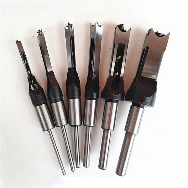

high speed steel drill bit metric mortising chisel woodwork square hole drill bit cutter tool 1/2' 3/8' 5/16' 1/4' wood
