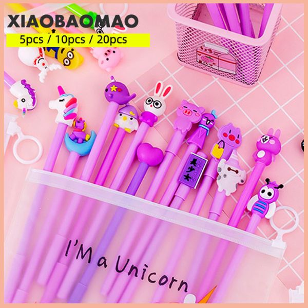 

5/10/20pcs pen set gel pen package korea creative net pencil bag girl heart stationery