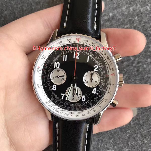 

6 style jf maker men's 43mm ab012012/bb01 chronometer chronograph working swiss eta 7750 movement automatic mens watch watches, Slivery;brown