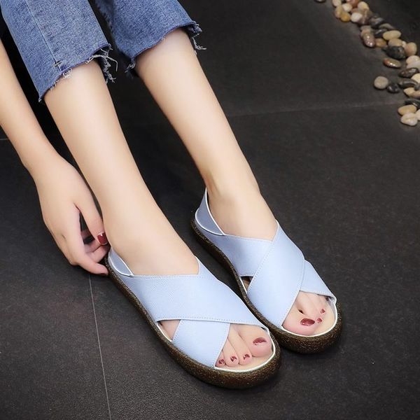 

2020 summer hot style женская обувь противоскольжения износостойкое мягкое дно сандалии два способа ношения обувь ручной работы женский, Black