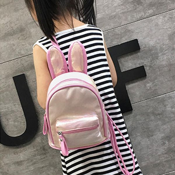 

children cute cartoon backpack colorful leather rucksack girl fashion ear kawaii school backpacks for school teenagers girls #20